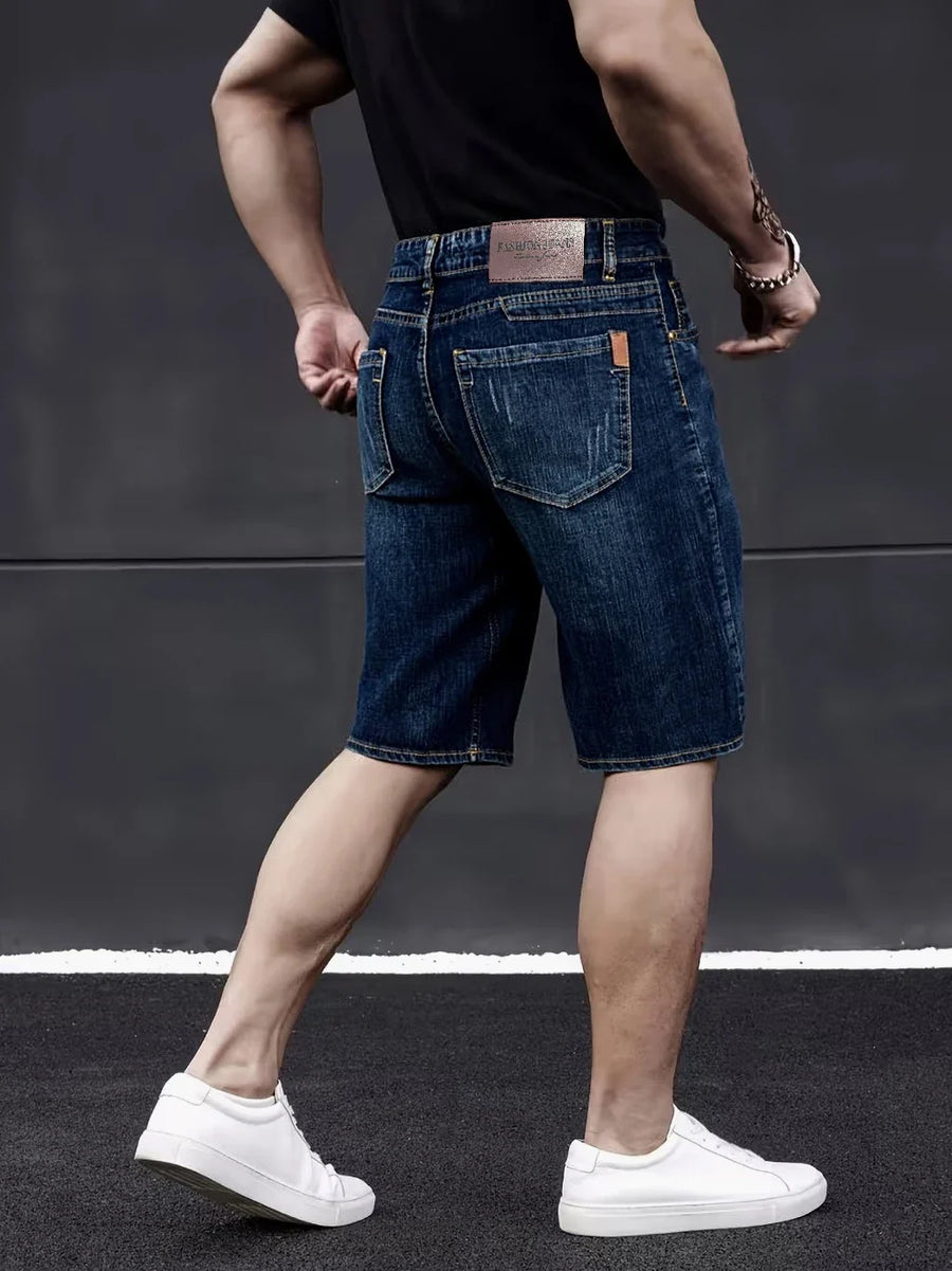 Jeansshorts voor heren in casual look met lichte wassing