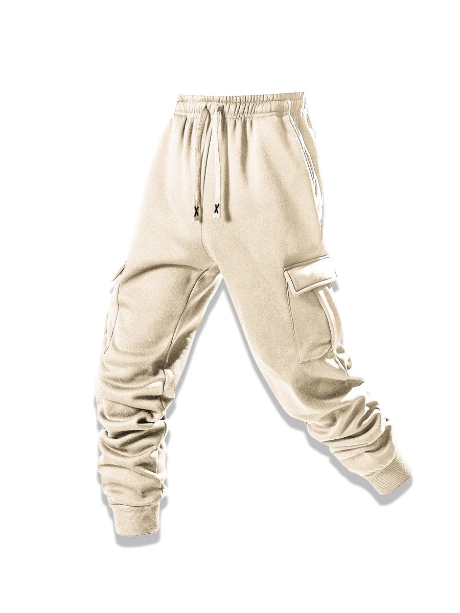 Cargo-joggingbroek voor heren met elastische tailleband en zijzakken