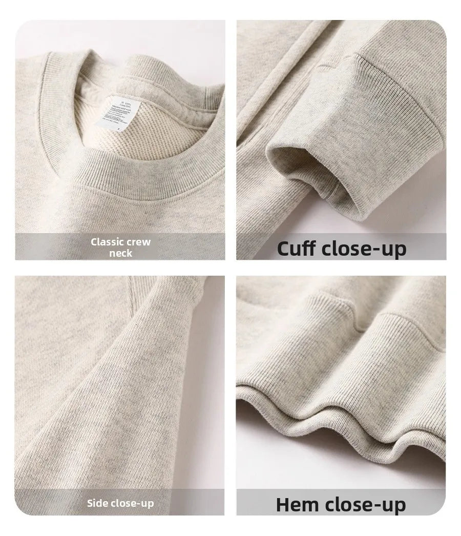 Uniseks sweatshirt met lange mouwen en ronde hals, grijs