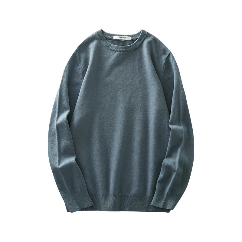 Unisex basic sweater met lange mouwen, ronde hals en fijne brei