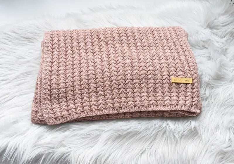 Unisex Winter Schal Gerippt Strick Schal mit „Handmade“ Etikett in verschiedenen Farben