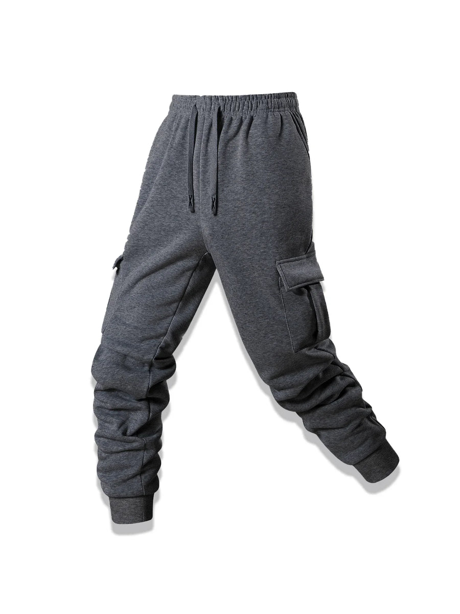 Cargo-joggingbroek voor heren met elastische tailleband en zijzakken