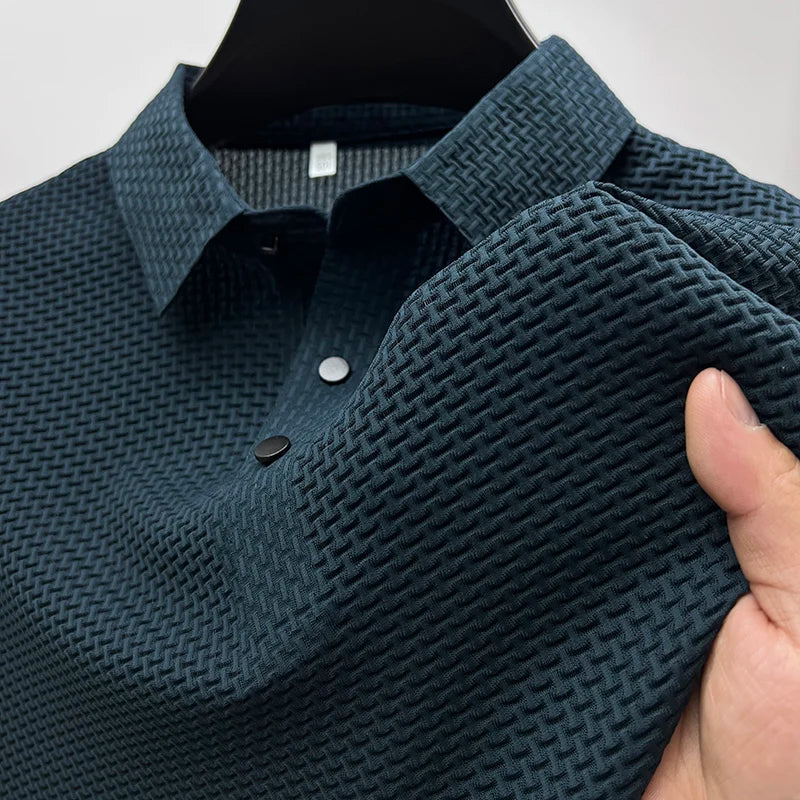Herren Polohemd Modernes Design – Kurzarm, Strukturmuster, Stilvoll für Freizeit und Business