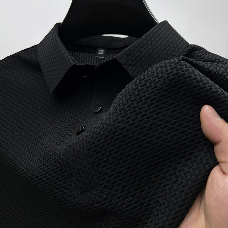 Herren Polohemd Modernes Design – Kurzarm, Strukturmuster, Stilvoll für Freizeit und Business