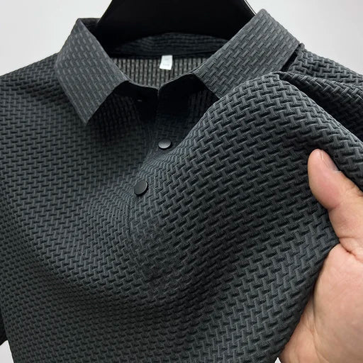 Herren Polohemd Modernes Design – Kurzarm, Strukturmuster, Stilvoll für Freizeit und Business