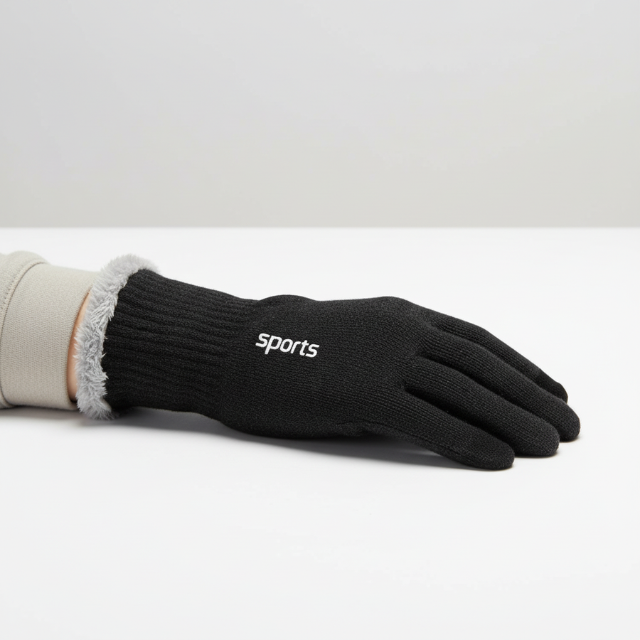 Unisex Winter Strickhandschuhe mit Touchscreen-Funktion & Teddyfutter