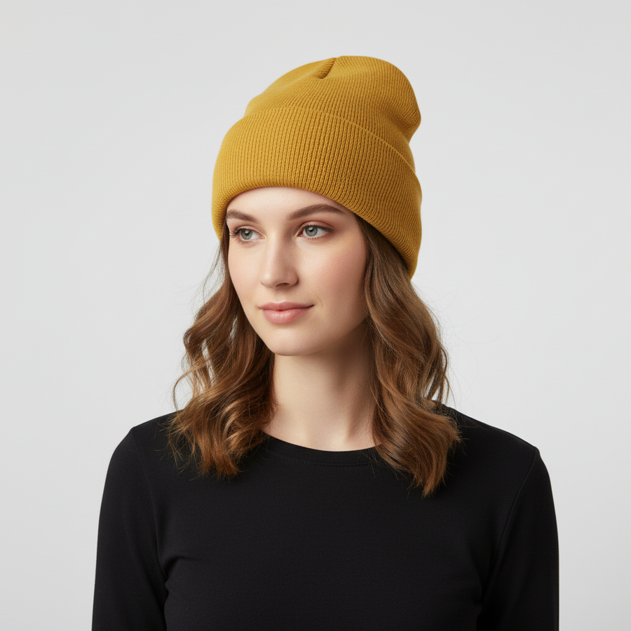 Unisex Strickmütze Beanie Rippstrick Einheitsgröße