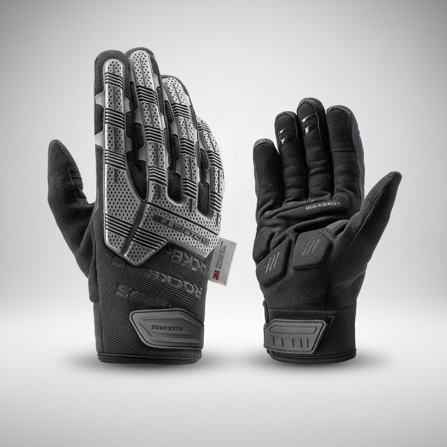 Beschermende winterhandschoenen voor heren/dames, warm en waterdicht, zwart/grijs