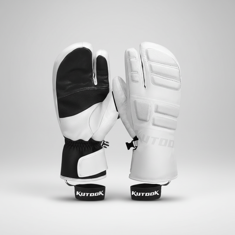Winterhandschuhe Skihandschuhe Schwarz Weiß 3-Finger oder 5-Finger mit "PRO"-Schriftzug