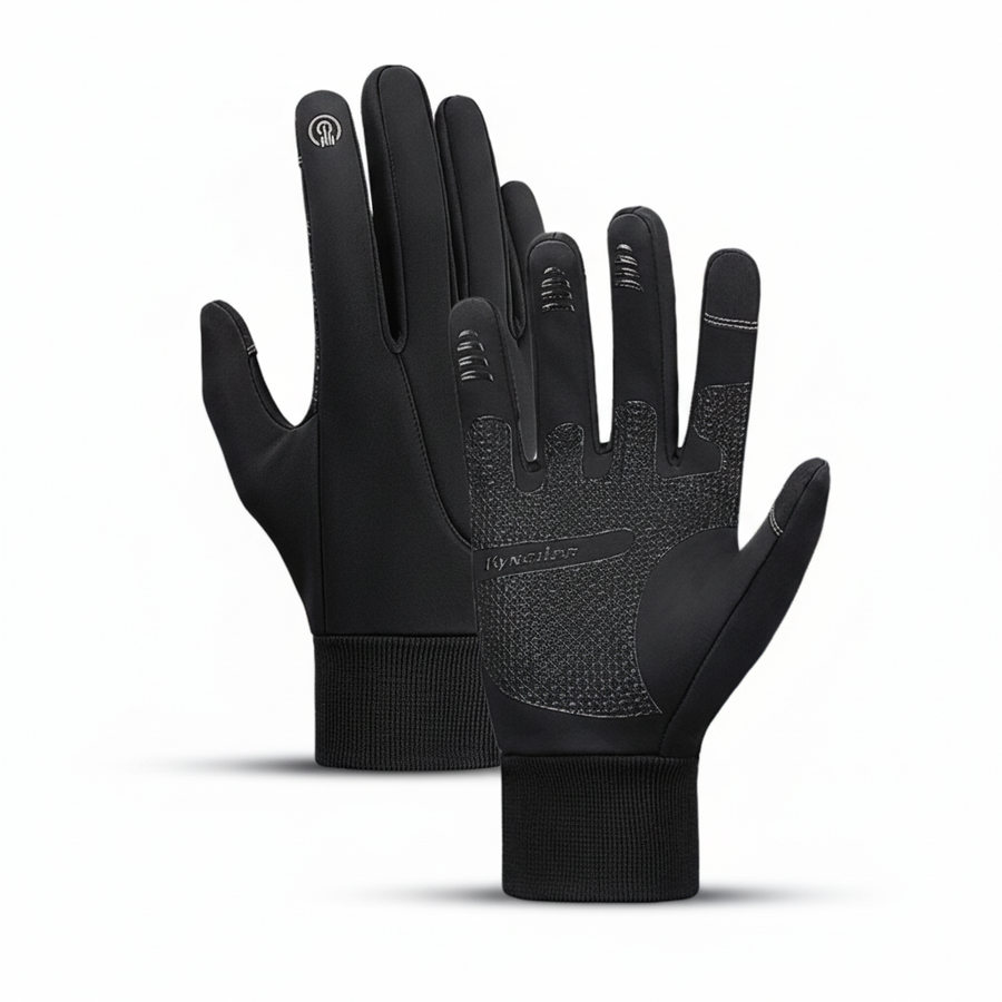 Unisex Winterhandschuhe Schwarz Grau Touchscreen Kompatibel Winddicht