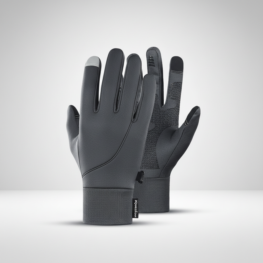 Unisex Winterhandschuhe Schwarz Grau Touchscreen Kompatibel Winddicht