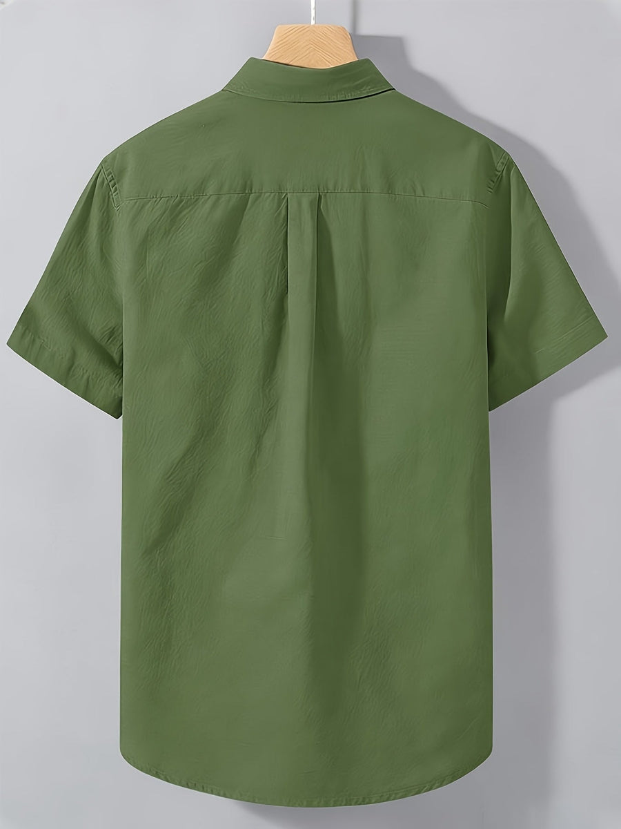 Herren Kurzarm Freizeithemd mit Brusttasche – Klassisches Button-Down Design für Büro und Alltag