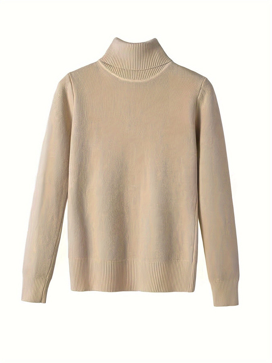 Damen Rollkragenpullover mit warmem Innenfutter – Weicher Strickpullover in verschiedenen Farben