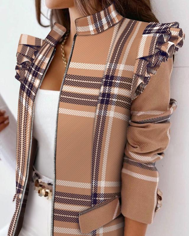 Carly – Jacke mit Leopardenmuster und Rüschen