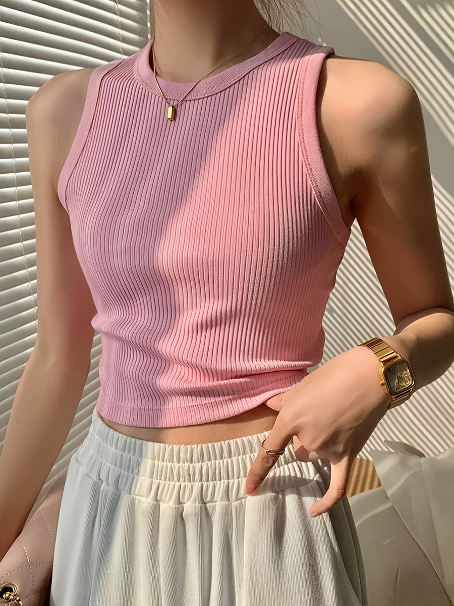 Damen Ripp Tanktop Figurbetont Modern Freizeit & Sport