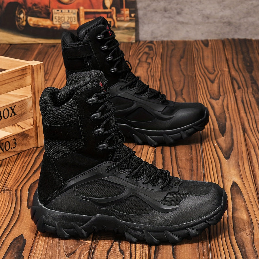 Herren Outdoor-Stiefel Schnürstiefel Hoher Schaft Profilsohle