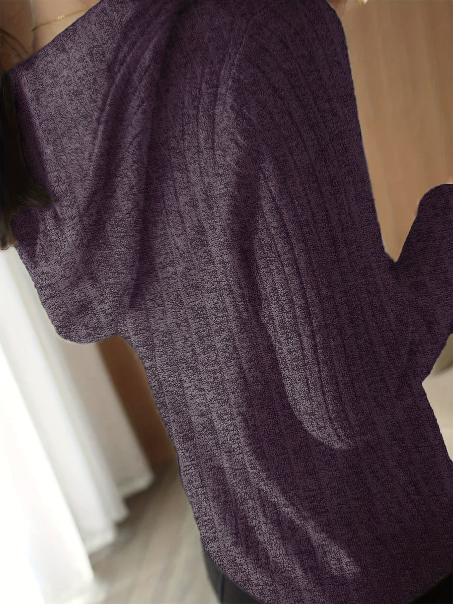 Gerippter Kapuzenpullover mit Knopfleiste