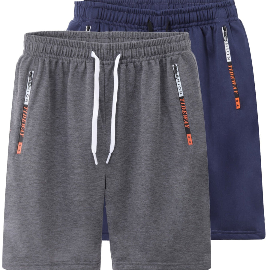 Herren Trainingsshorts 2er-Pack – Sportliche Fitness- und Freizeit-Shorts mit Reißverschlusstaschen