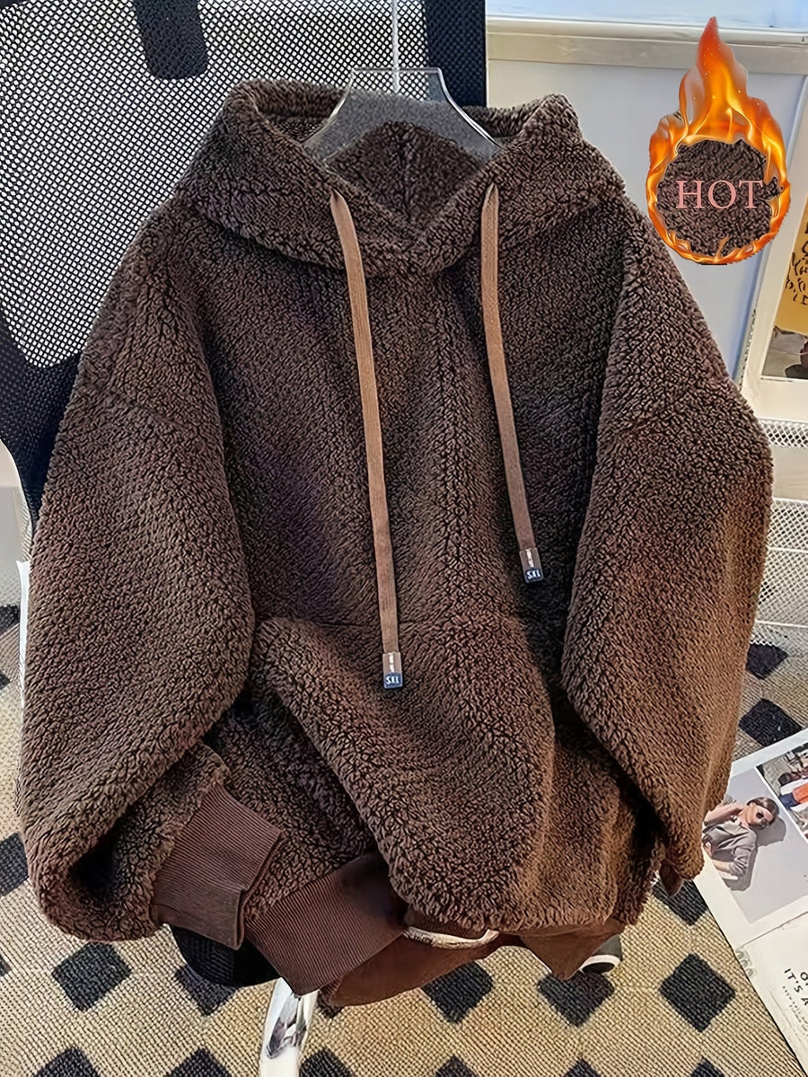 Teddy-Fleece Hoodie für Damen mit Kapuze und Kängurutasche