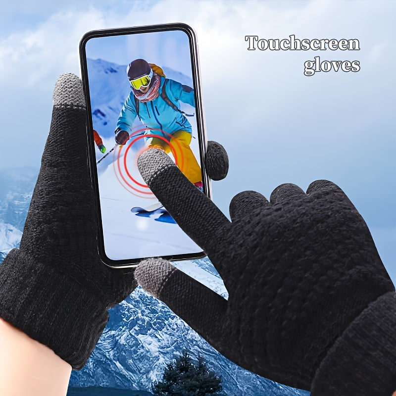 Unisex Winter Strickhandschuhe mit Touchscreen-Funktion - Warme Handschuhe für Damen und Herren