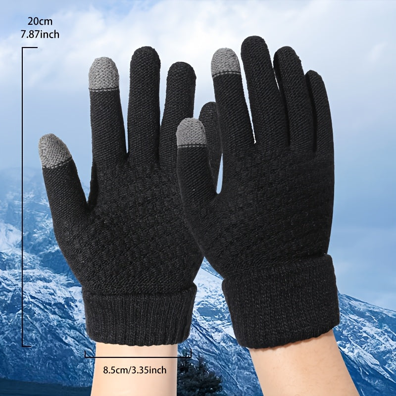 Unisex Winter Strickhandschuhe mit Touchscreen-Funktion - Warme Handschuhe für Damen und Herren