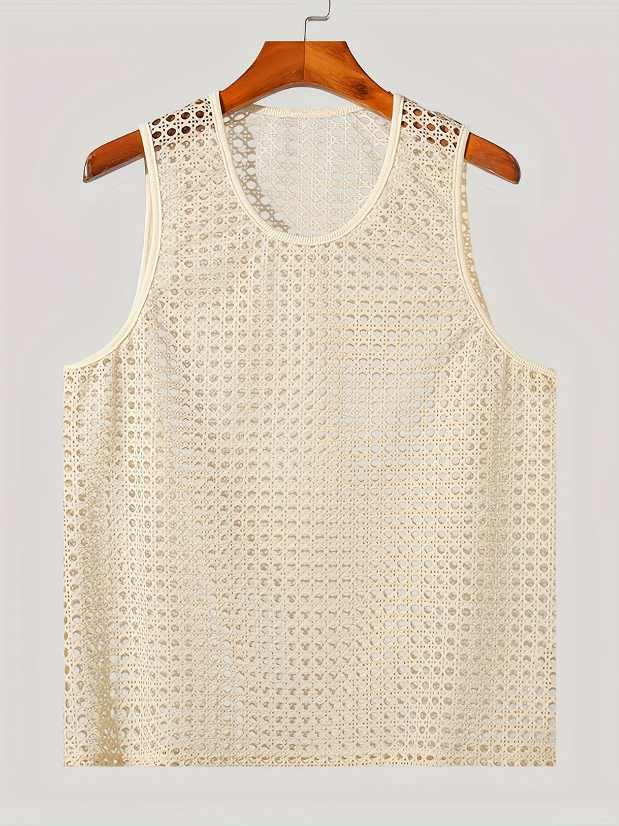 Herren Netz-Strick Tanktop für modernen Sommer-Look