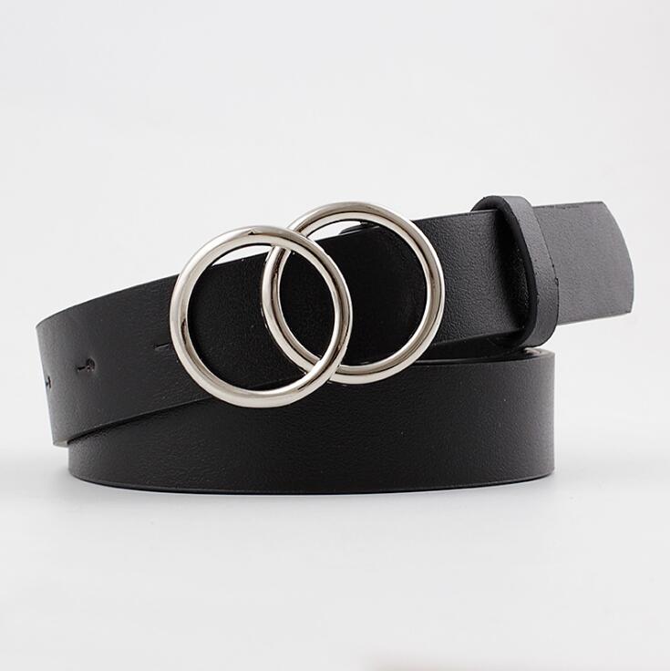 Damen Gürtel mit Doppelring-Schnalle, verschiedene Farben & Muster