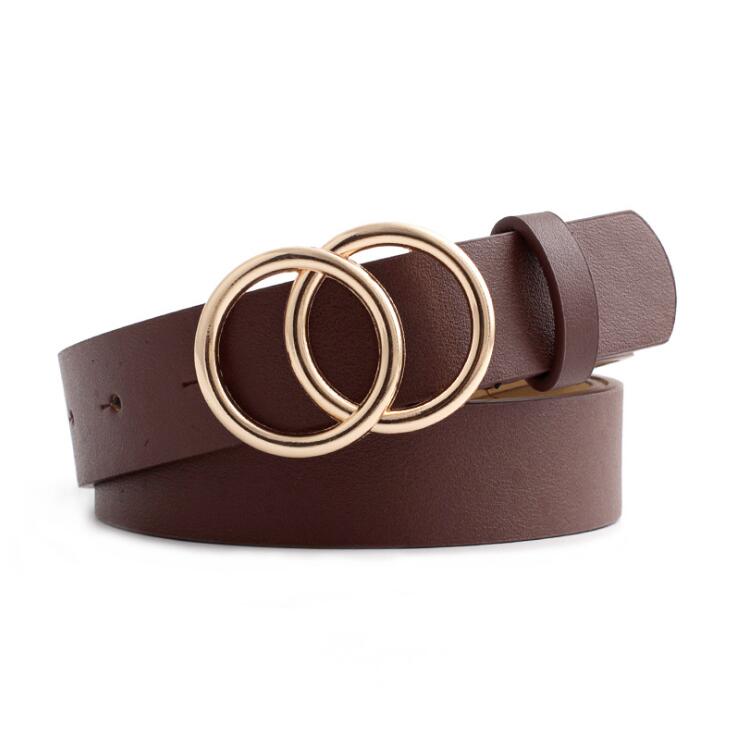 Damen Gürtel mit Doppelring-Schnalle, verschiedene Farben & Muster