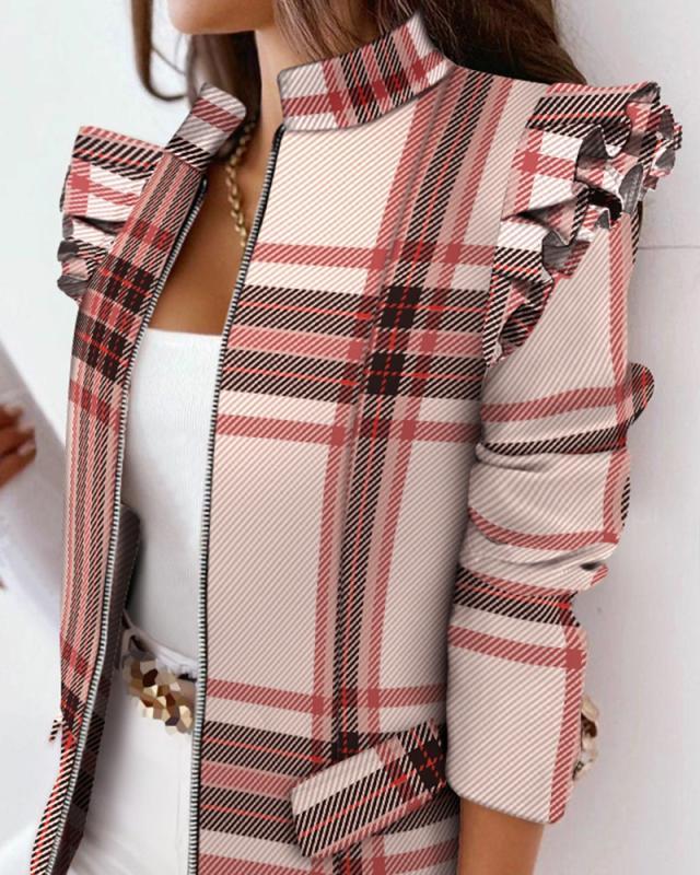 Carly – Jacke mit Leopardenmuster und Rüschen