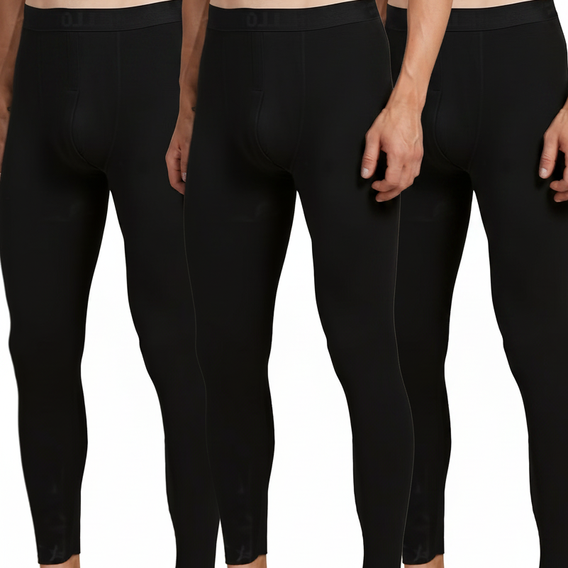 3er Pack Herren Thermo-Unterhosen Lang Warm Schwarz/Grau/Blau