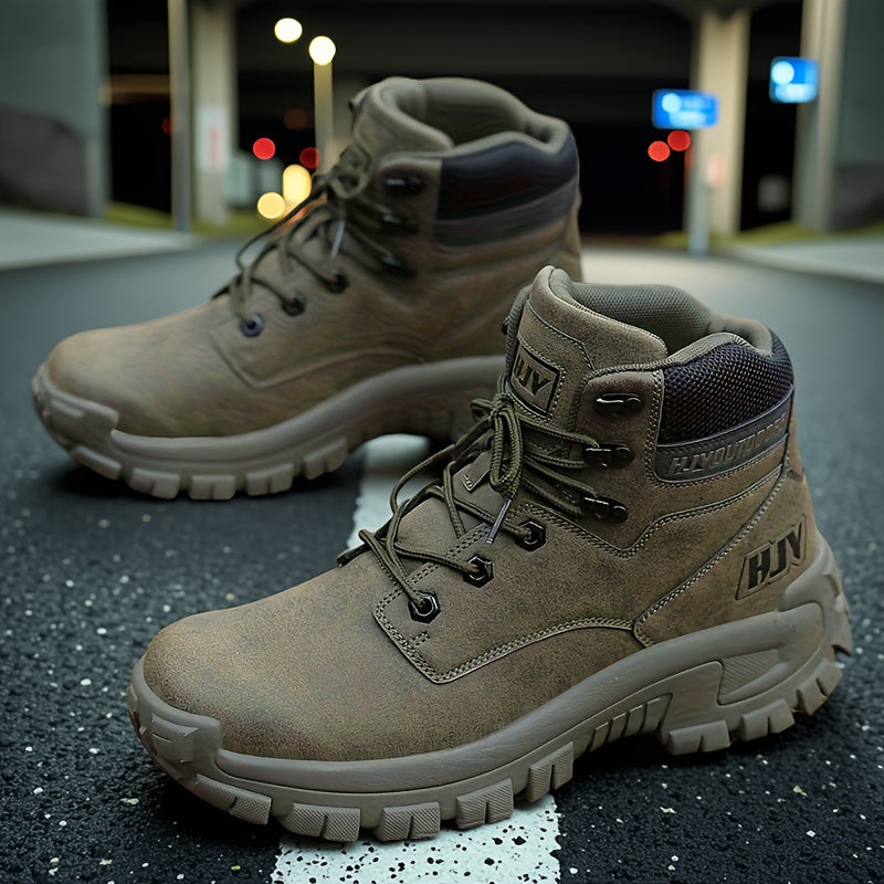 Herren Outdoor Stiefel mit Schnürung, Robuste Sohle, Hoher Schaft