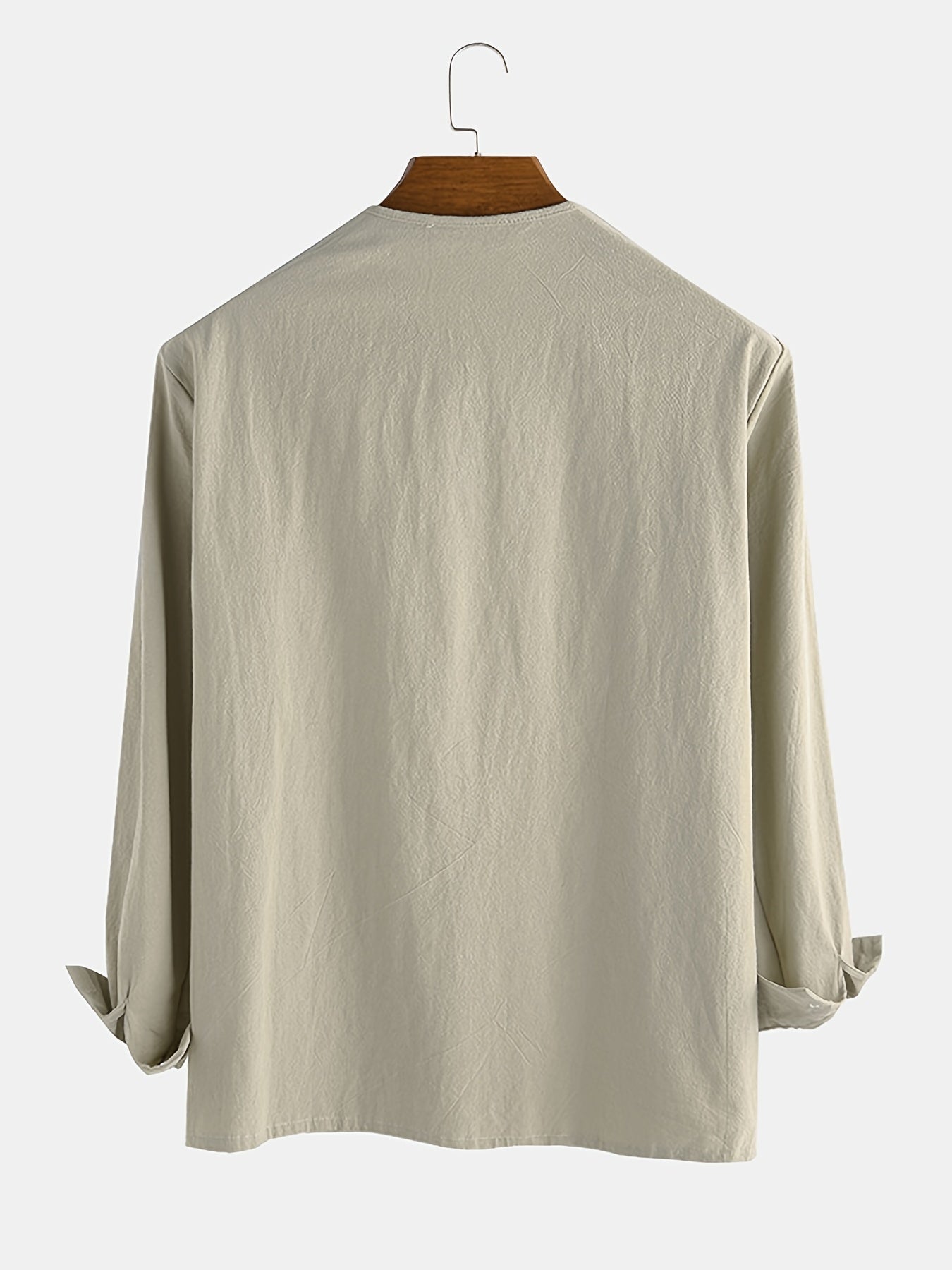 Herren Vintage Tunika mit Schnürung und geometrischer Stickerei – Freizeit & Alltag