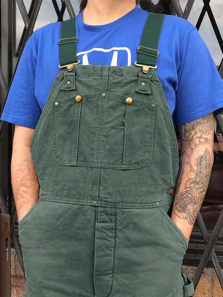 Arbeitslatzhose Unisex Canvas-Optik mit verstellbaren Trägern