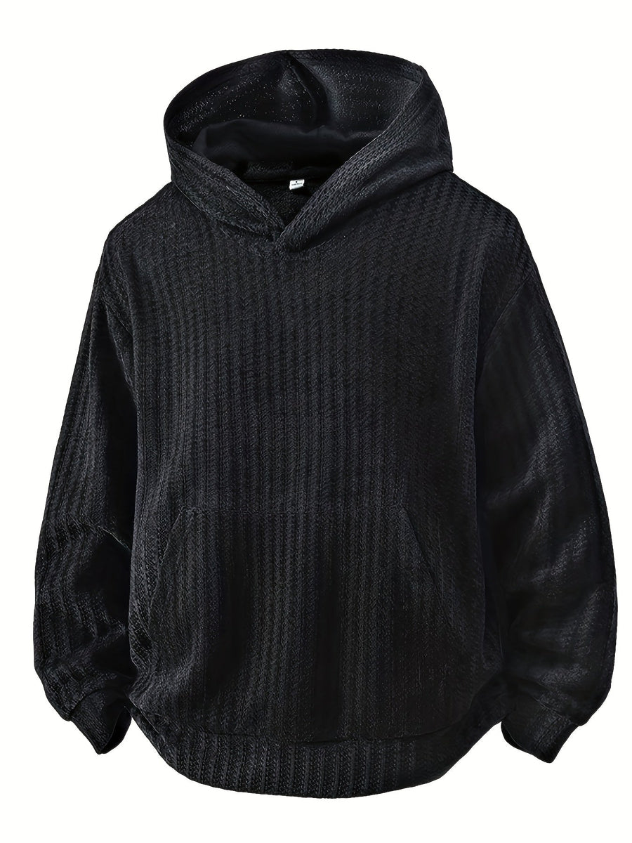 Unisex Hoodie mit Kapuze und Kängurutasche – Gerippter Look