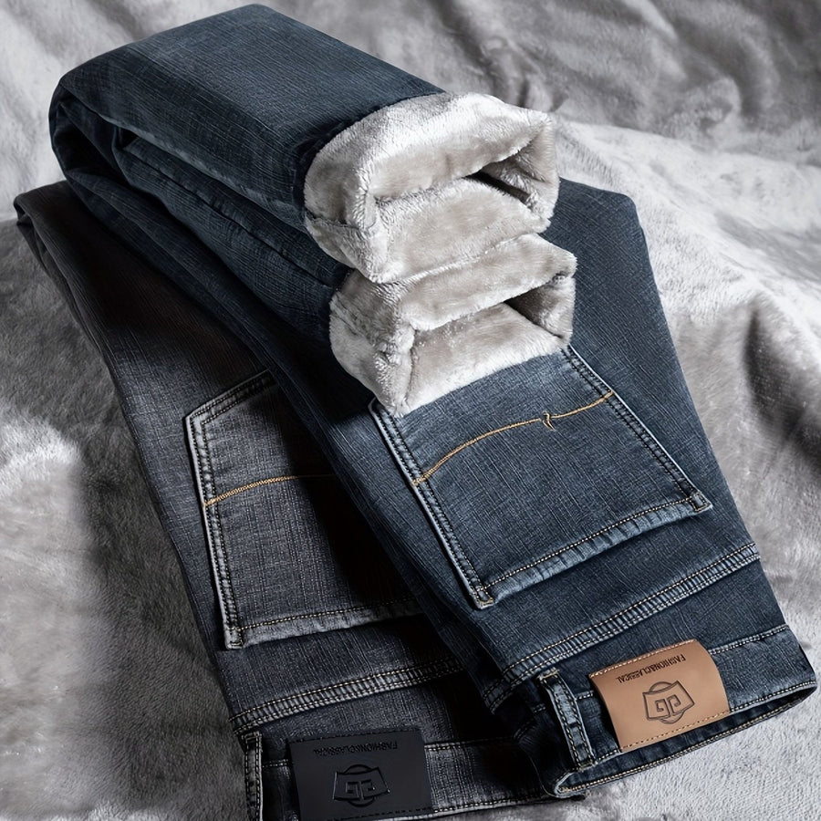 Herren Jeanshose mit Teddyfutter – Winterjeans für warme Beine, verschiedene Farben