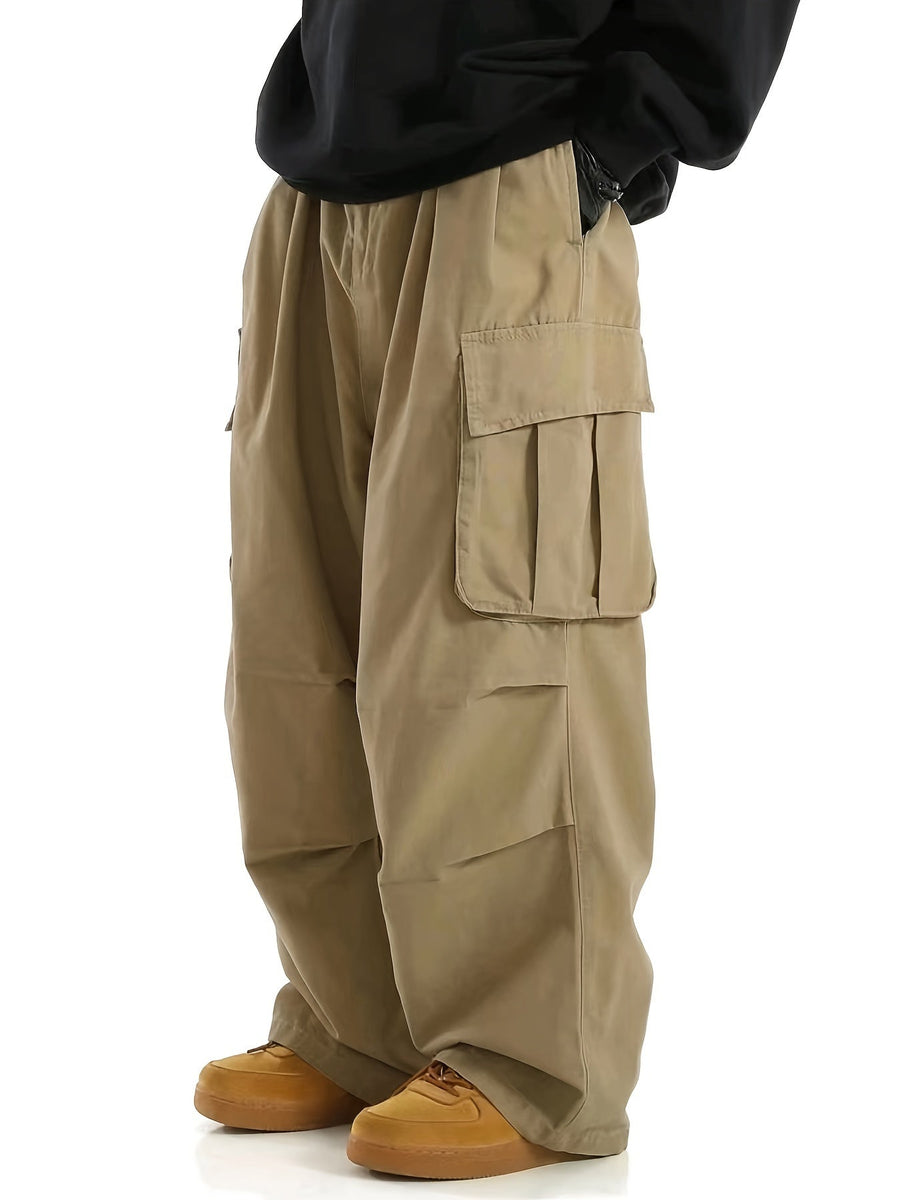Herren Baggy Cargo Hosen Streetwear mit weitem Bein und großen Taschen