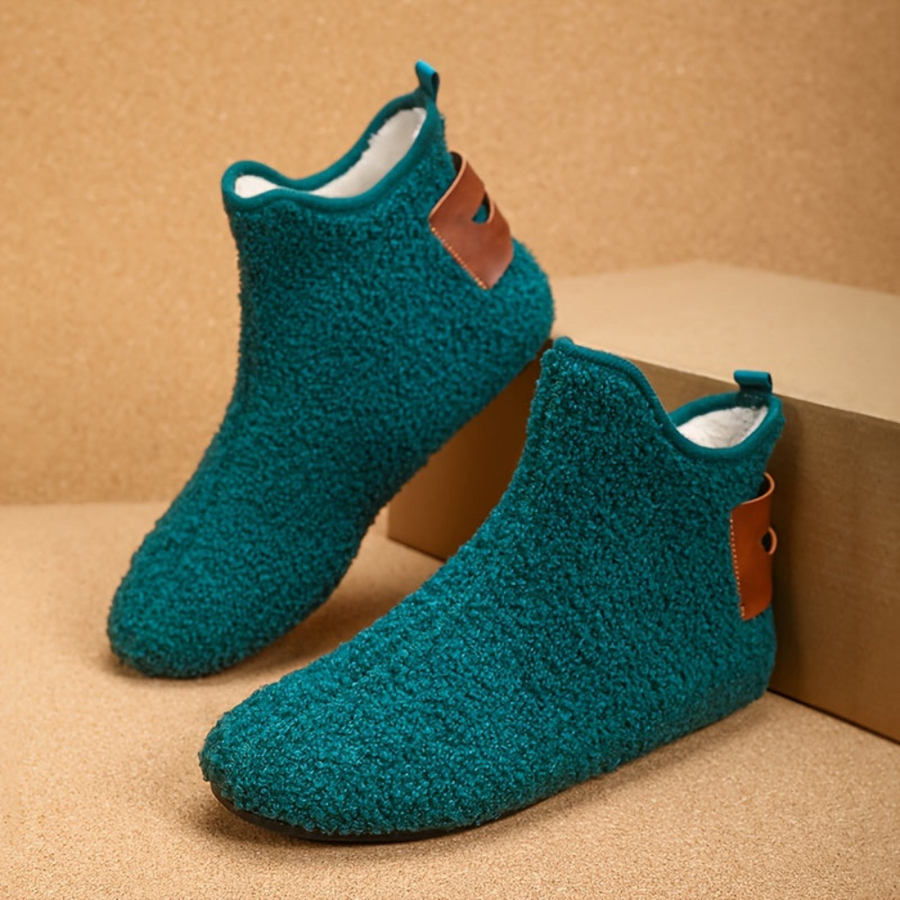 Unisex Winter Hausschuhe Plüsch Stiefeletten Warm Gefütterte Hausstiefel