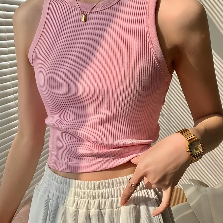 Damen Ripp Tanktop Figurbetont Modern Freizeit & Sport