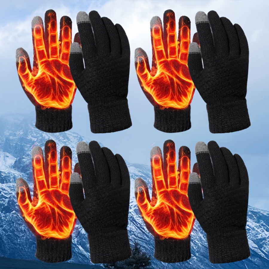 Unisex Winter Strickhandschuhe mit Touchscreen-Funktion - Warme Handschuhe für Damen und Herren