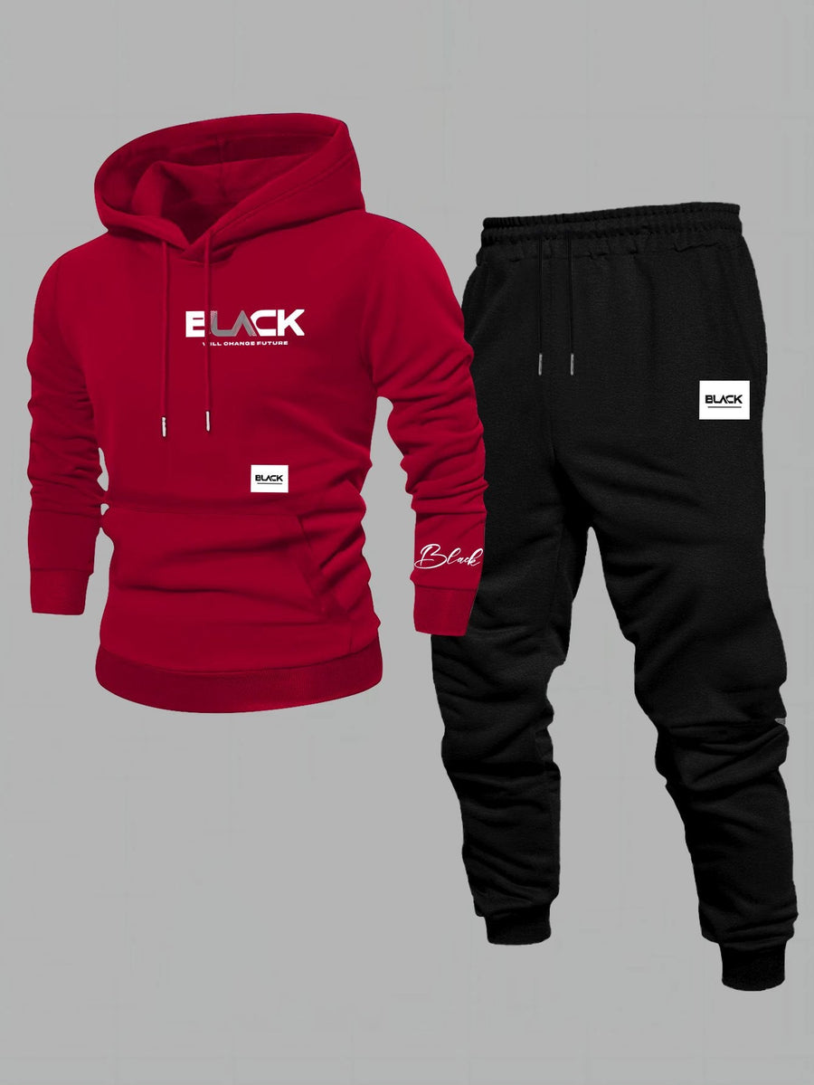 Unisex Trainingsanzug Set mit Kapuzenpullover und Jogginghose in verschiedenen Farben