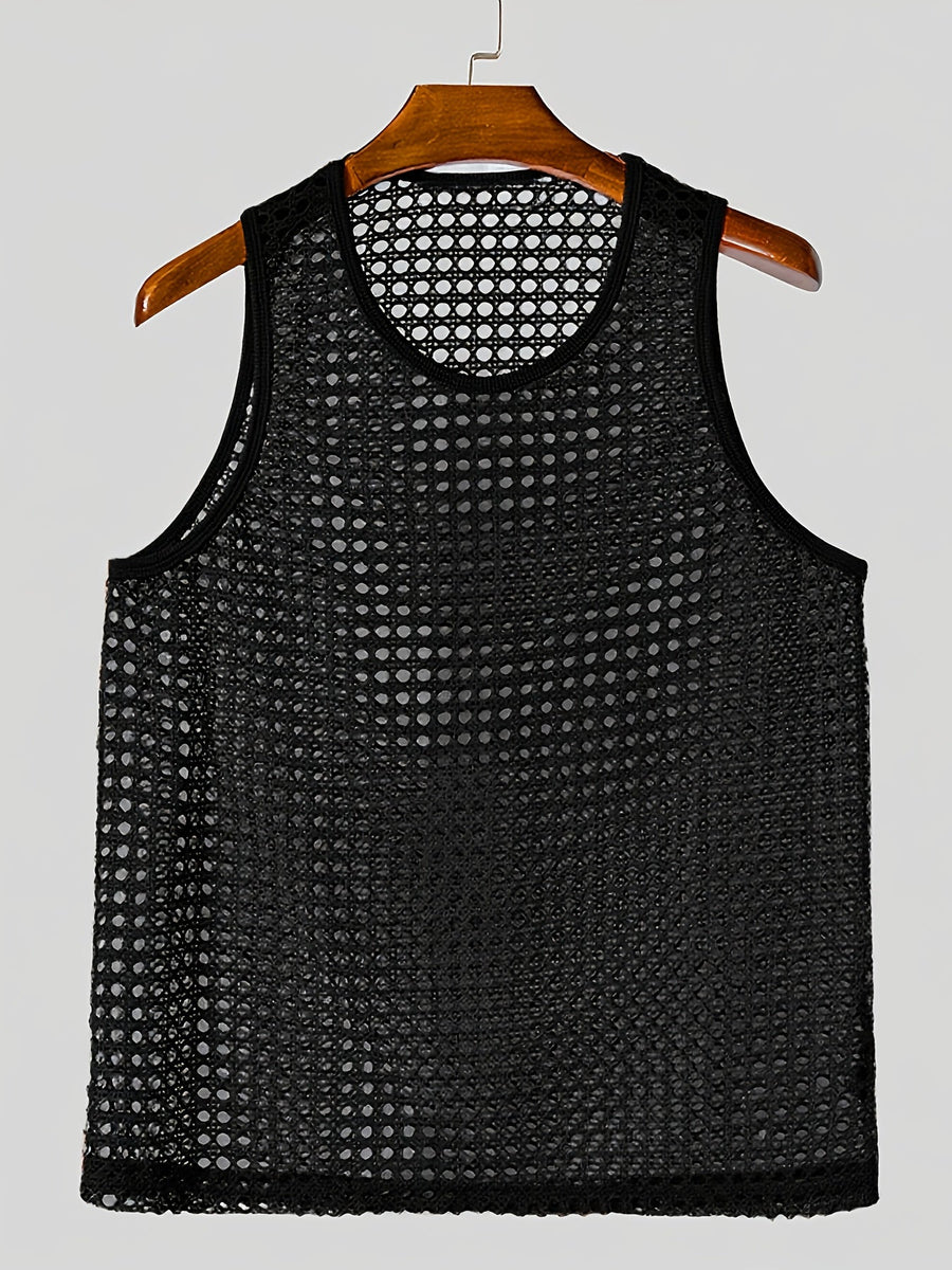 Herren Netz-Strick Tanktop für modernen Sommer-Look