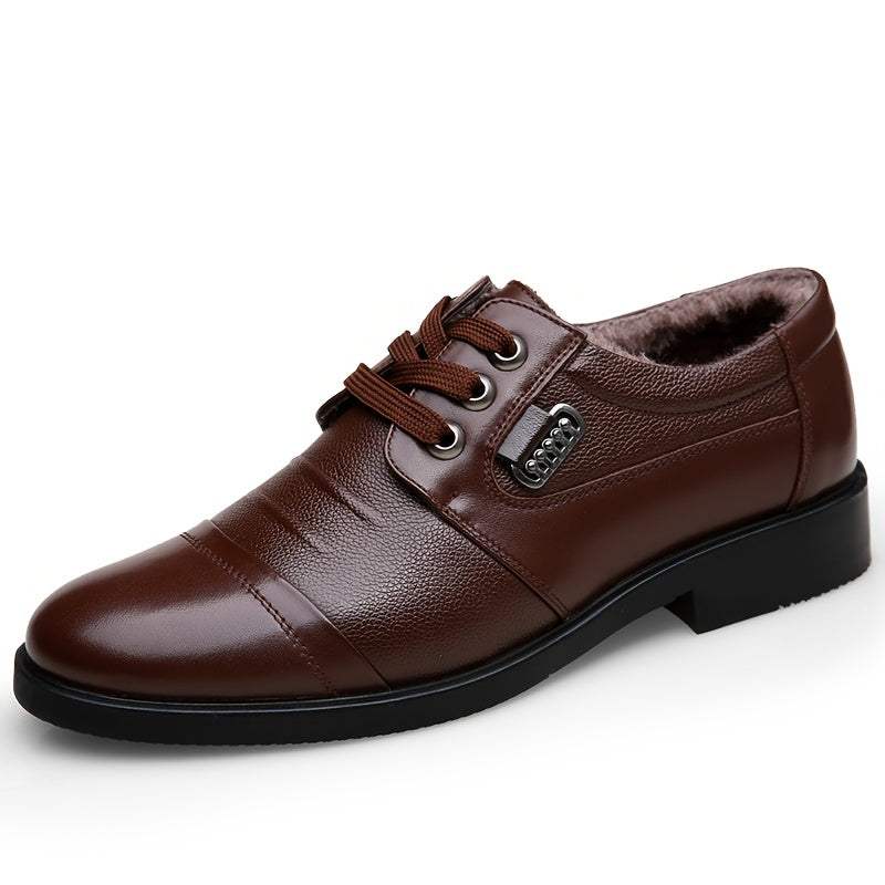 Herren Winterschuhe mit Schnürung & Warmfutter, Business-Stil, Braun oder Schwarz