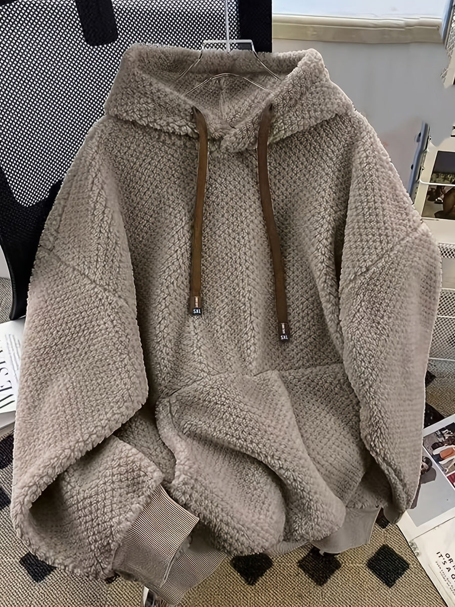 Teddy-Fleece Hoodie für Damen mit Kapuze und Kängurutasche