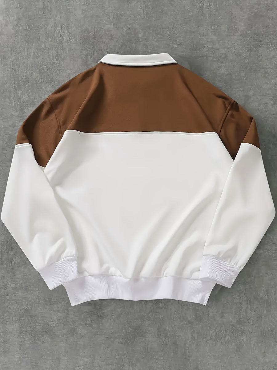 Sweatshirt Polo-Kragen Half-Zip Mehrfarbig mit Montreal Canada Aufdruck