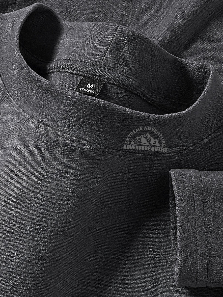 Unisex Langarmshirt Stehkragen Funktionsshirt für Sport & Alltag