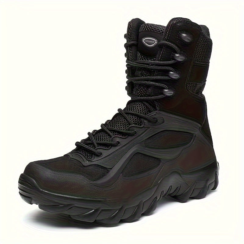 Taktische Stiefel Schwarz Hoch Robuste Outdoor-Schuhe Schnürverschluss