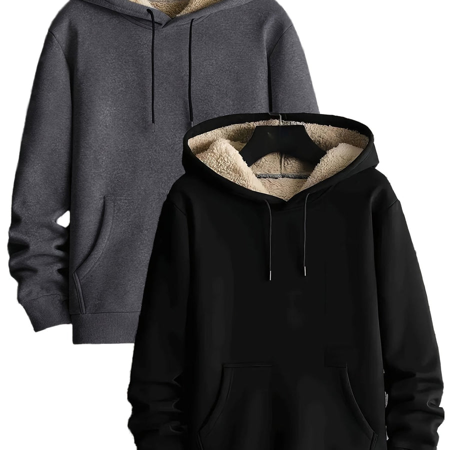 Unisex Hoodie mit Plüschfutter – Warmer Kapuzenpullover mit Kängurutasche