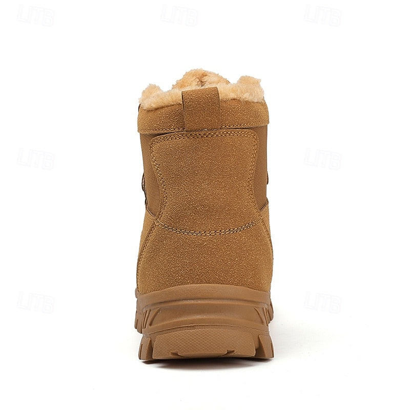 Uniseks winterlaarzen, gevoerd, outdoor schoenen met profielzool en vetersluiting