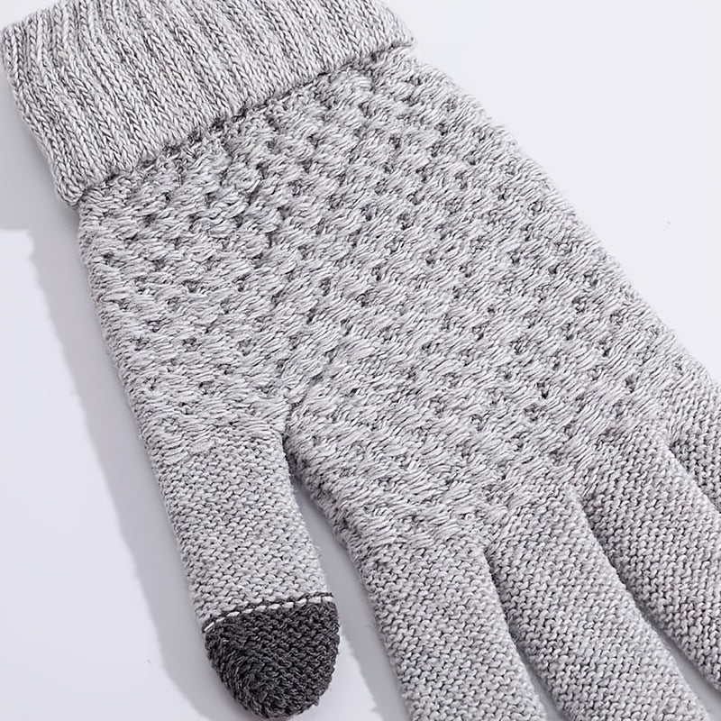 Unisex Winter Strickhandschuhe mit Touchscreen-Funktion - Warme Handschuhe für Damen und Herren
