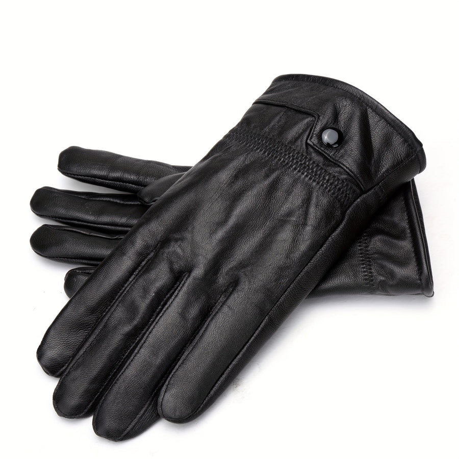Unisex Handschuhe Schwarz mit Elastischem Bündchen